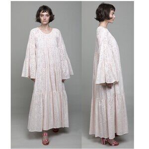 V DE VINSTER tiered Flow dress sz M cotton eyelet maxi